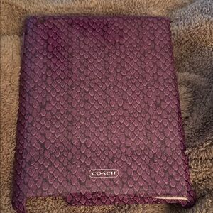Coach Violet Snakeskin Tablet Hard Cover For 13 X Like New